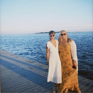 Francesca's Blue Rain Izzy White Eyelet Dress Size S Cottagecore